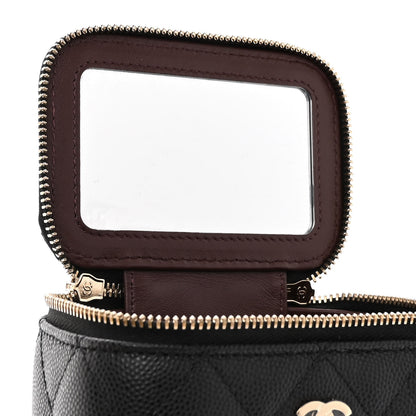 Chanel Caviar Quilted Mini Vanity Case With Chain Black 11 of 12