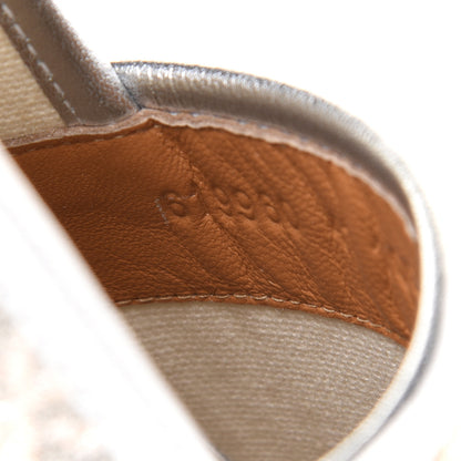 Gucci Lame Nappa GG Monogram Espadrilles 41 Silver Beige 9 of 11