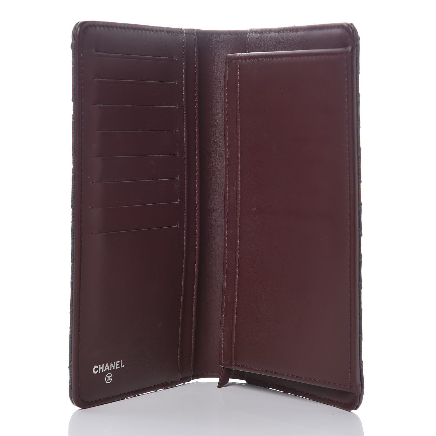 Chanel Caviar Micro Quilted Yen Wallet Grey 5 of 8