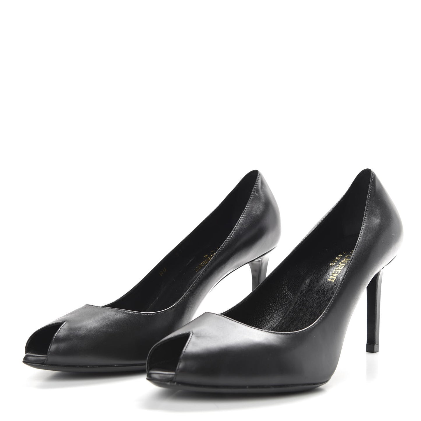 Calfskin Paris Peep Toe 80 Escarpin Pumps 37.5 Black