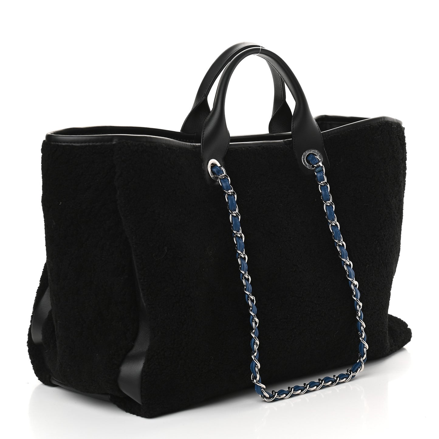 Shearling Large Deauville Tote Black