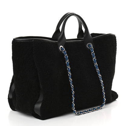 Chanel Shearling Large Deauville Tote Black 2 of 9