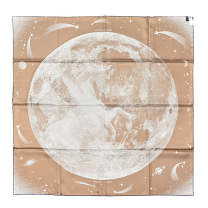 Hermes Silk Clair De Lune Double Face Scarf 90 Marine White Beige 2 of 5