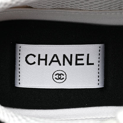 Chanel Nylon Suede Calfskin Printed CC Sneakers 40 Black White 8 of 10