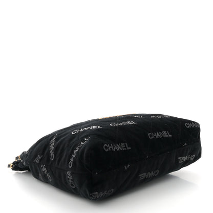 Chanel Velvet Sequin Quilted Chanel 22 Black 5 of 11