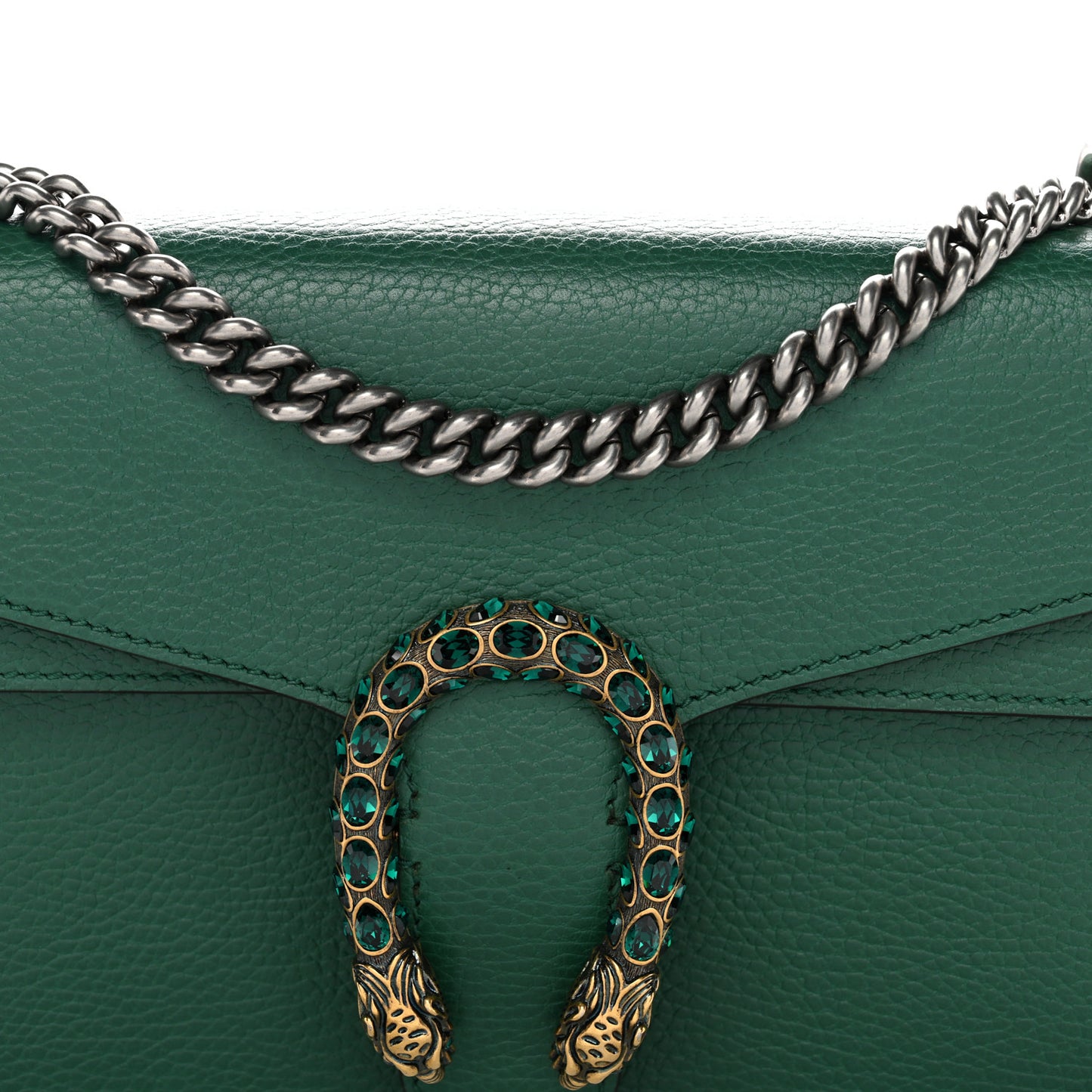 Pebbled Calfskin Small Dionysus Shoulder Bag Emerald