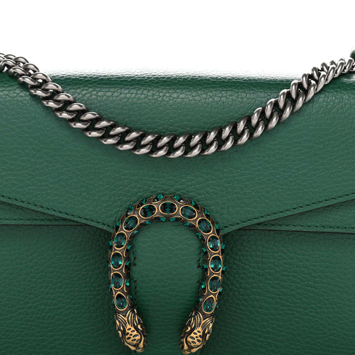 Gucci Pebbled Calfskin Small Dionysus Shoulder Bag Emerald 8 of 12