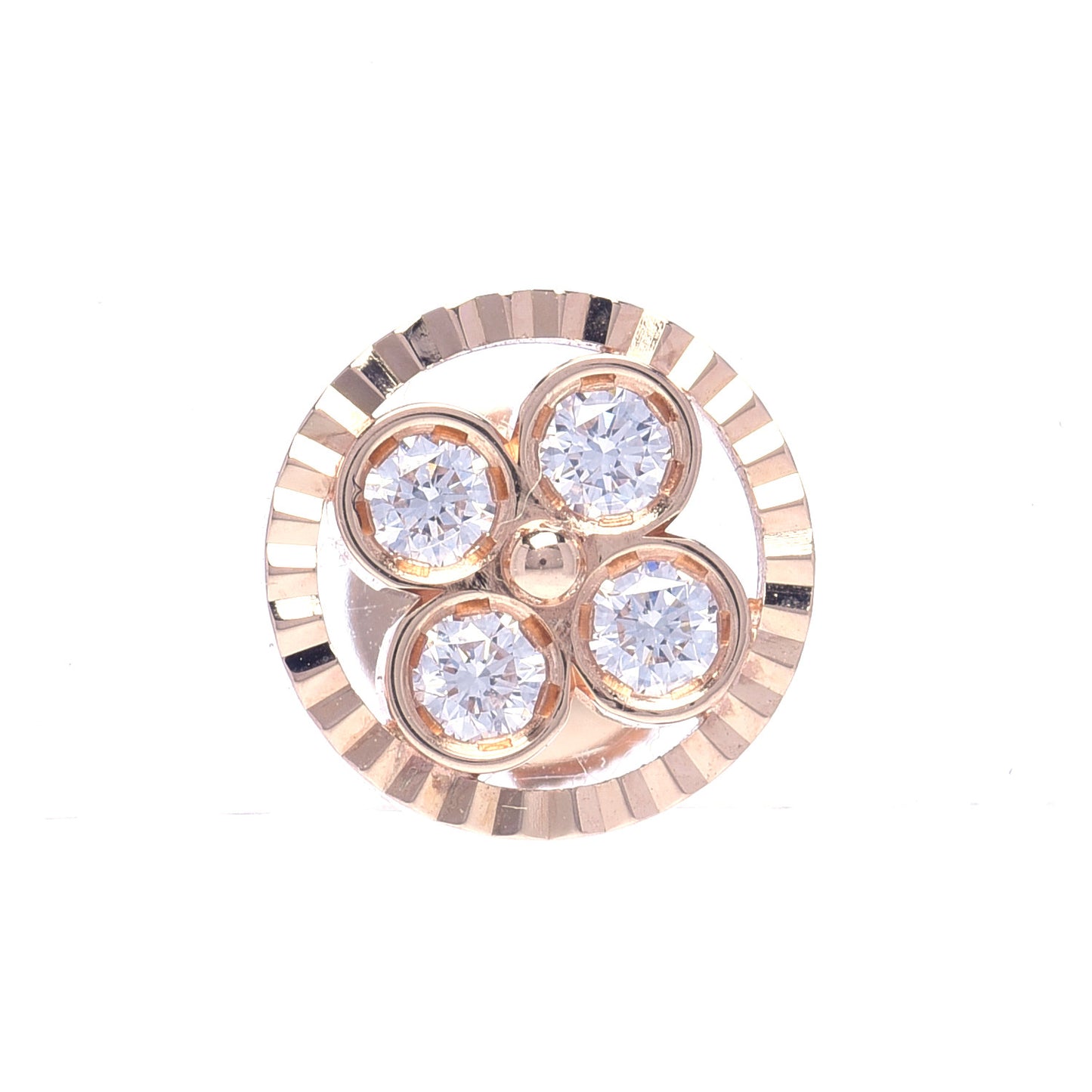 18K Pink Gold Diamond Blossom BB Stud Earrings