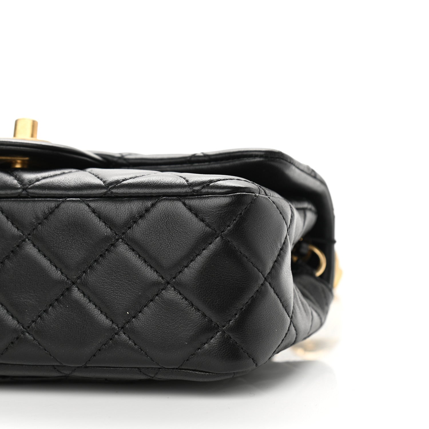 Chanel Lambskin Quilted Mini Rectangular Pearl Crush Flap Black 10 of 10