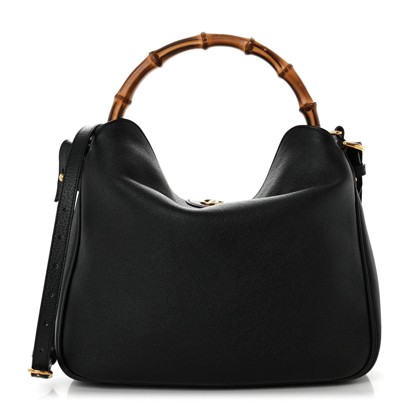 Softy Wonka Textured Dollar Calfskin Medium Diana Shoulder Bag Black Dusty Grey
