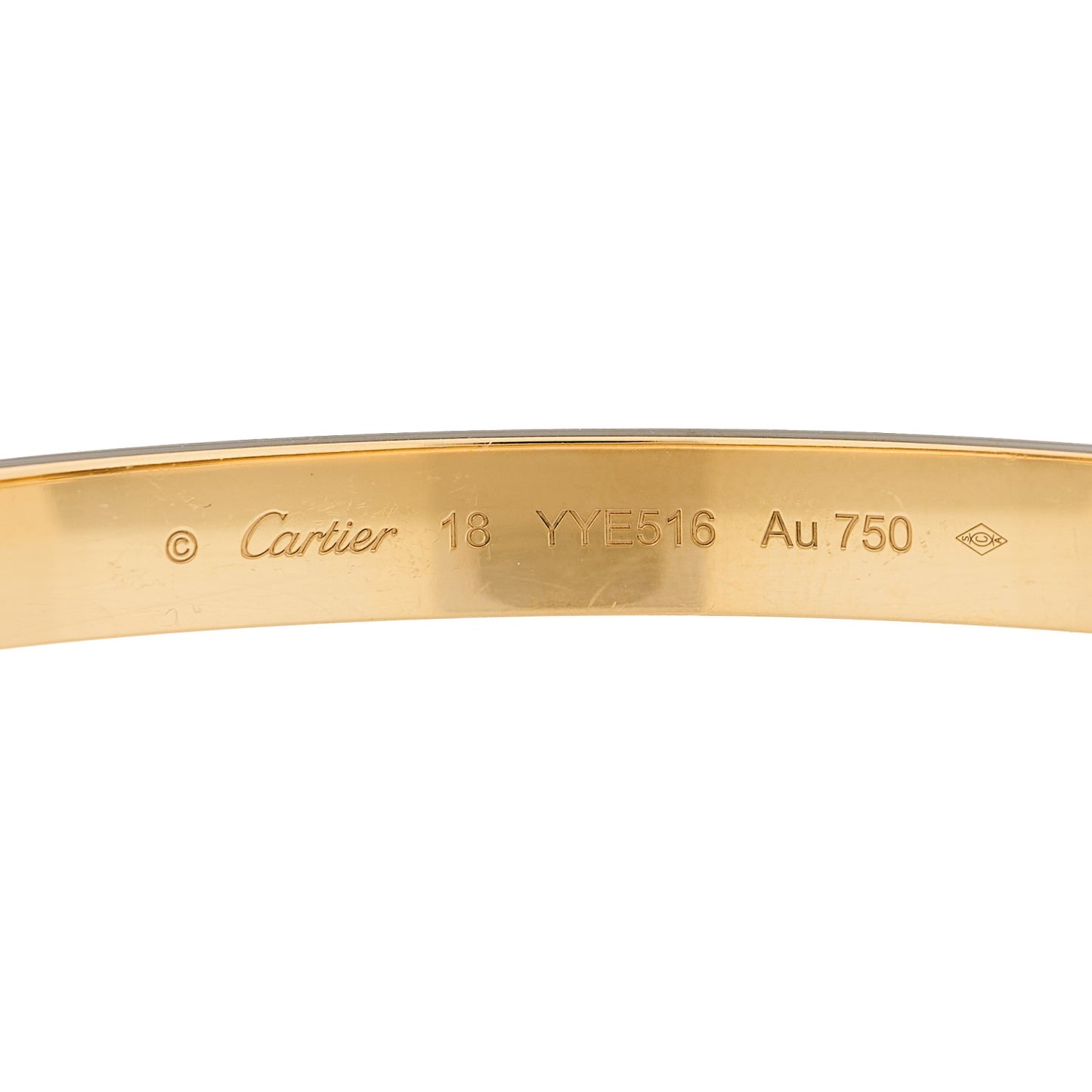 18K Yellow Gold Brushed Finish LOVE Bracelet 16