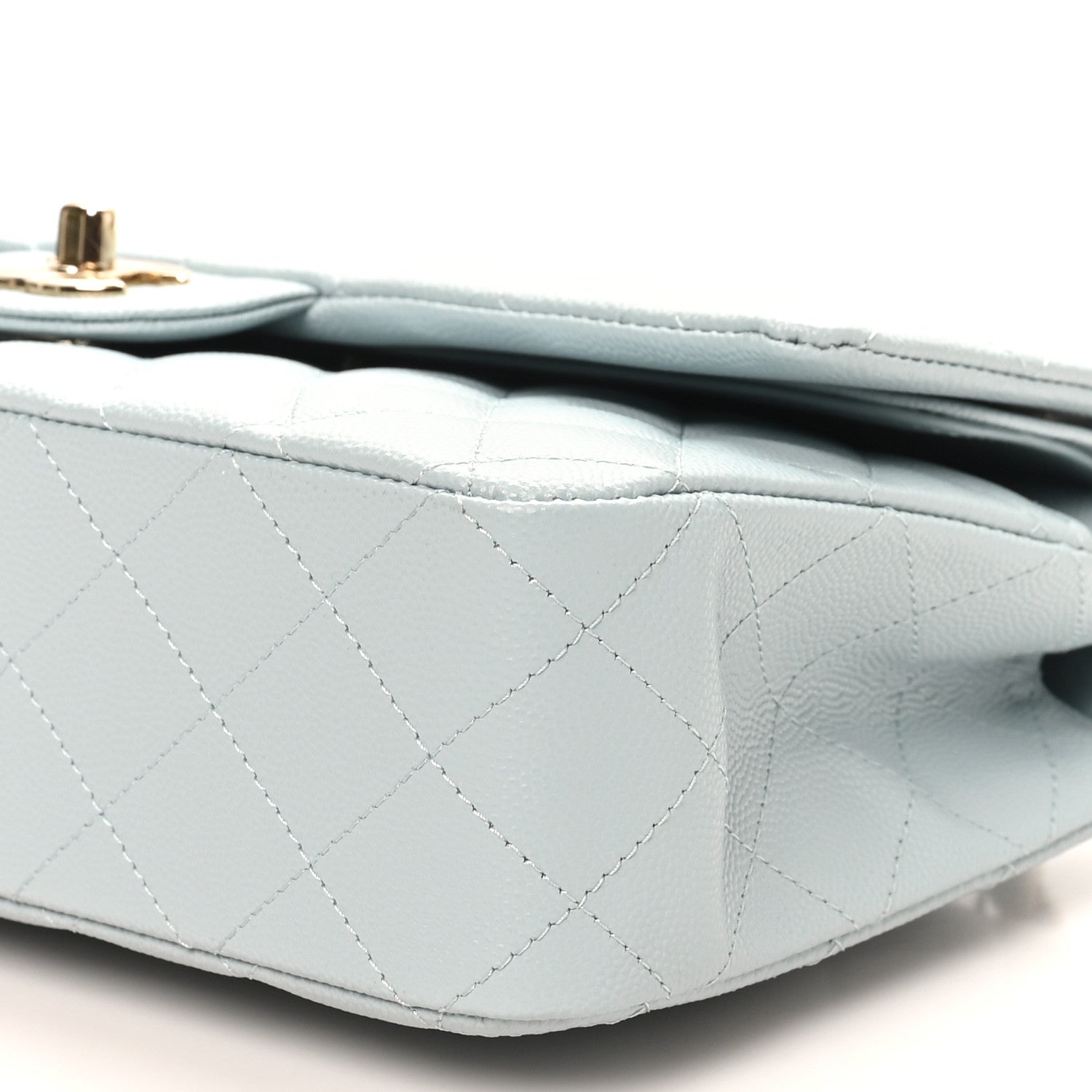Chanel Caviar Quilted Medium Double Flap Light Blue 10 of 10