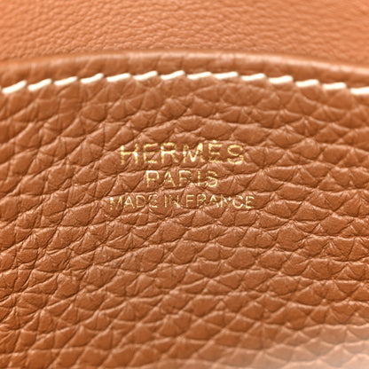 Hermes Taurillon Clemence Halzan 25 Gold 6 of 12