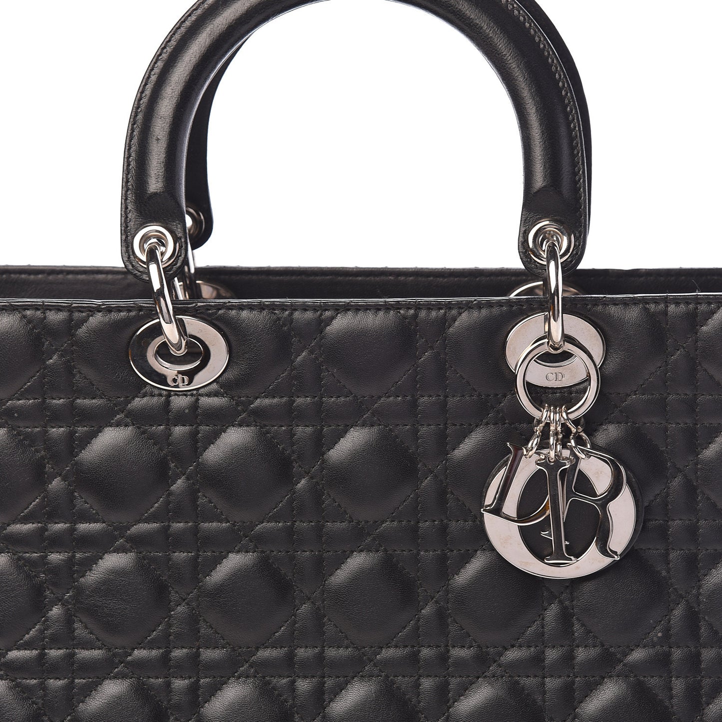 Lambskin Cannage Large Lady Dior Black