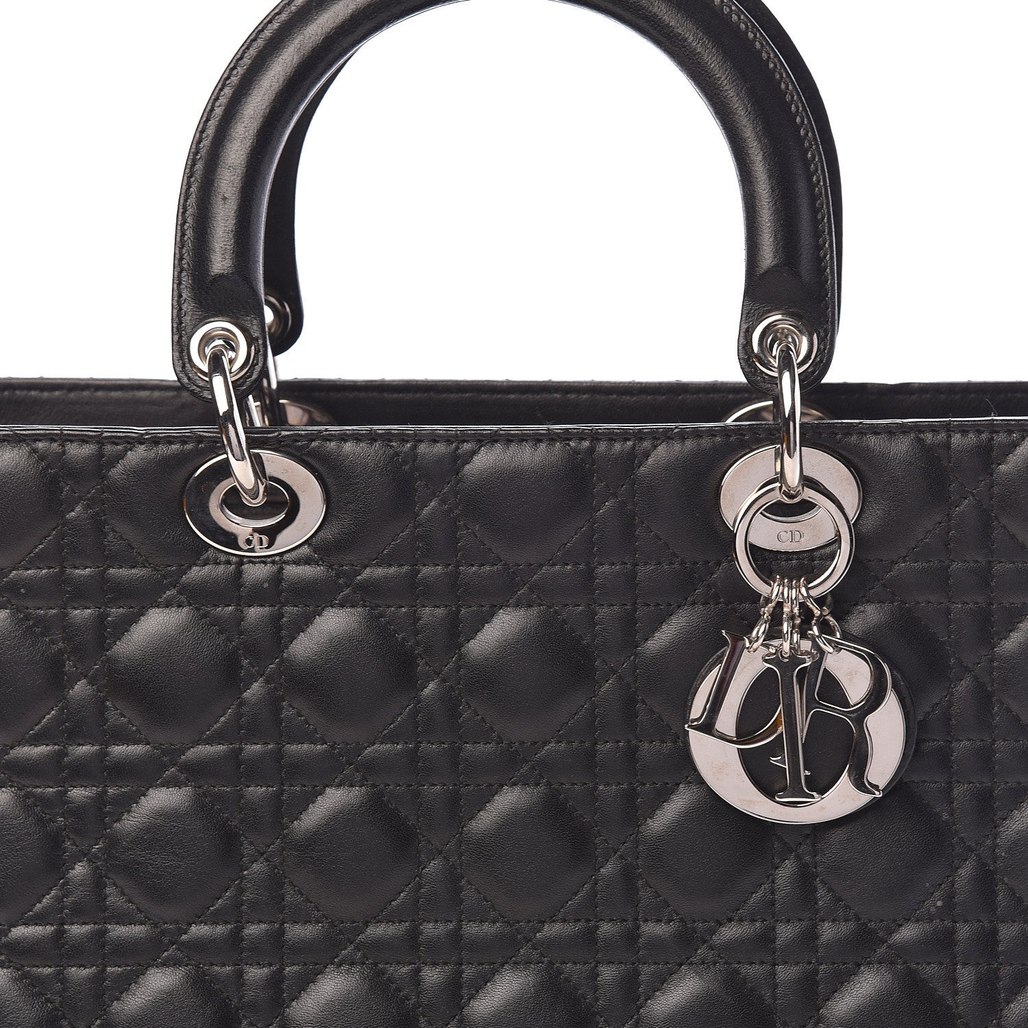 Christian Dior Lambskin Cannage Large Lady Dior Black 10 of 13