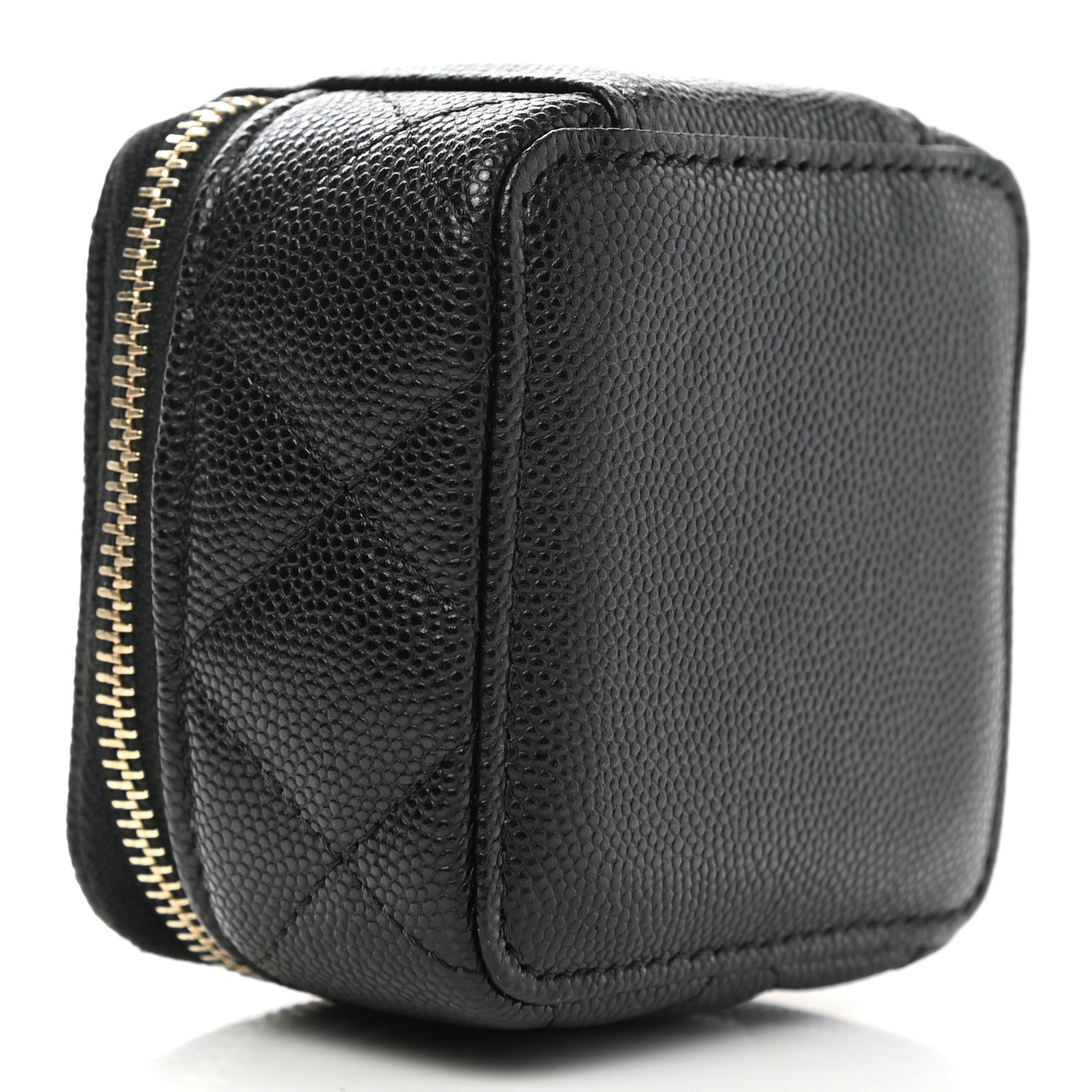 Caviar Quilted Jewelry Travel Case Black