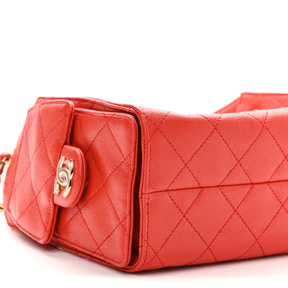 Chanel Caviar Quilted Mini Chanel 25 Handbag Red 9 of 11