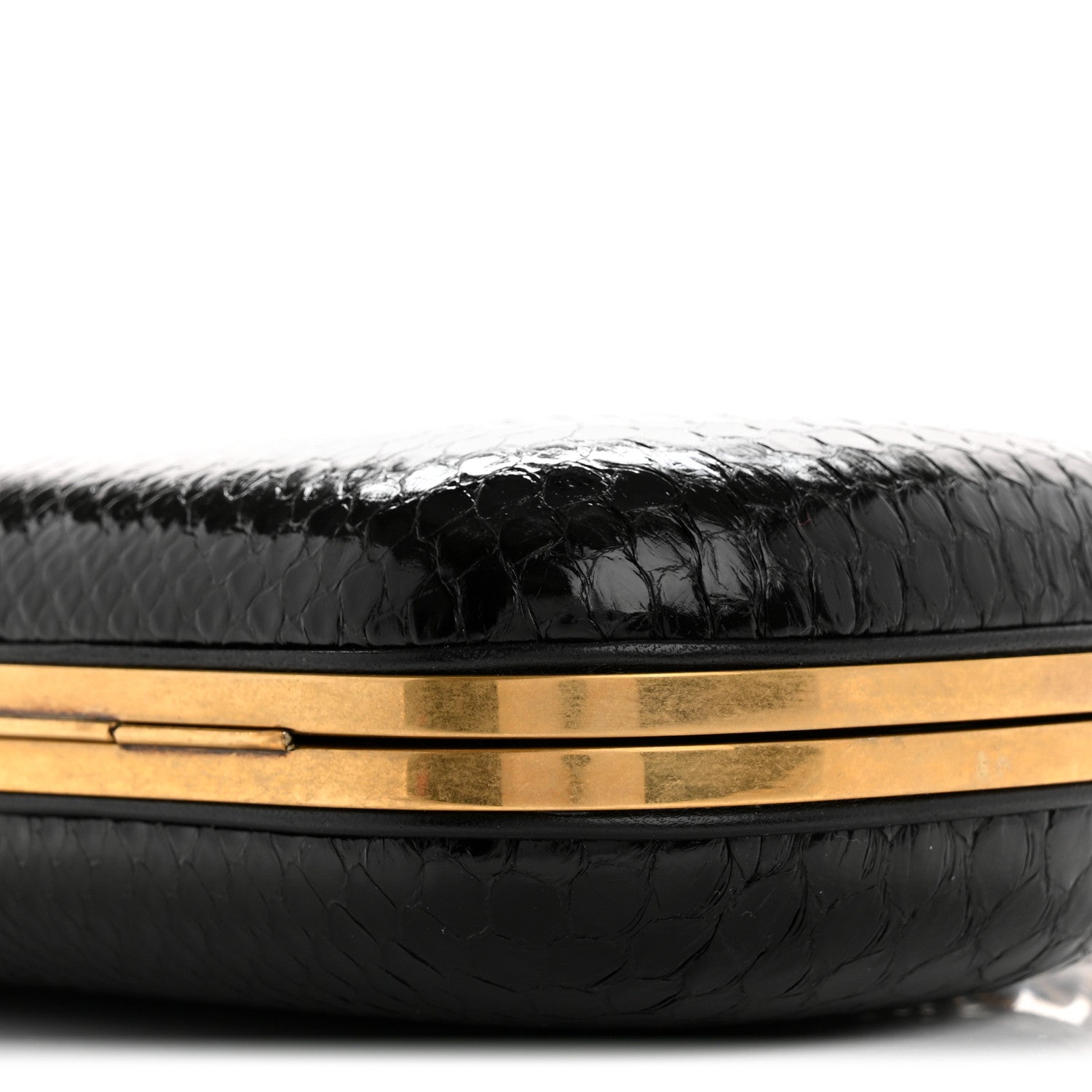 Gucci Snakeskin Crystal Tiger Broadway Clutch Black 10 of 12