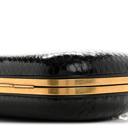 Gucci Snakeskin Crystal Tiger Broadway Clutch Black 10 of 12
