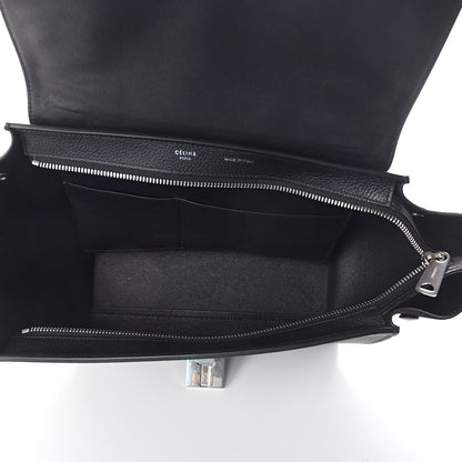 Celine Drummed Calfskin Suede Small Trapeze Black 5 of 9