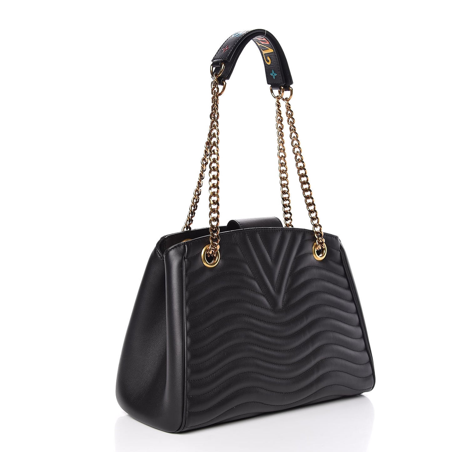 Calfskin New Wave Chain Tote Black