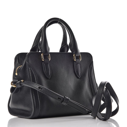 Alexander McQueen Pebbled Calfskin Mini Padlock Tote Black 3 of 9