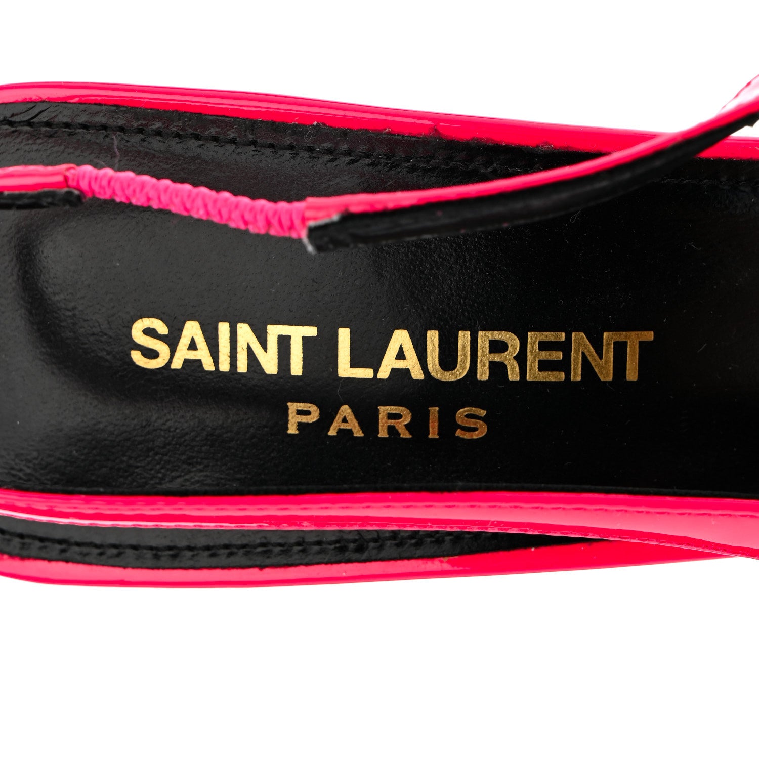 Saint Laurent Patent Calfskin Kiss 105 Slingback Pumps 39.5 Highlighter Coral 7 of 10