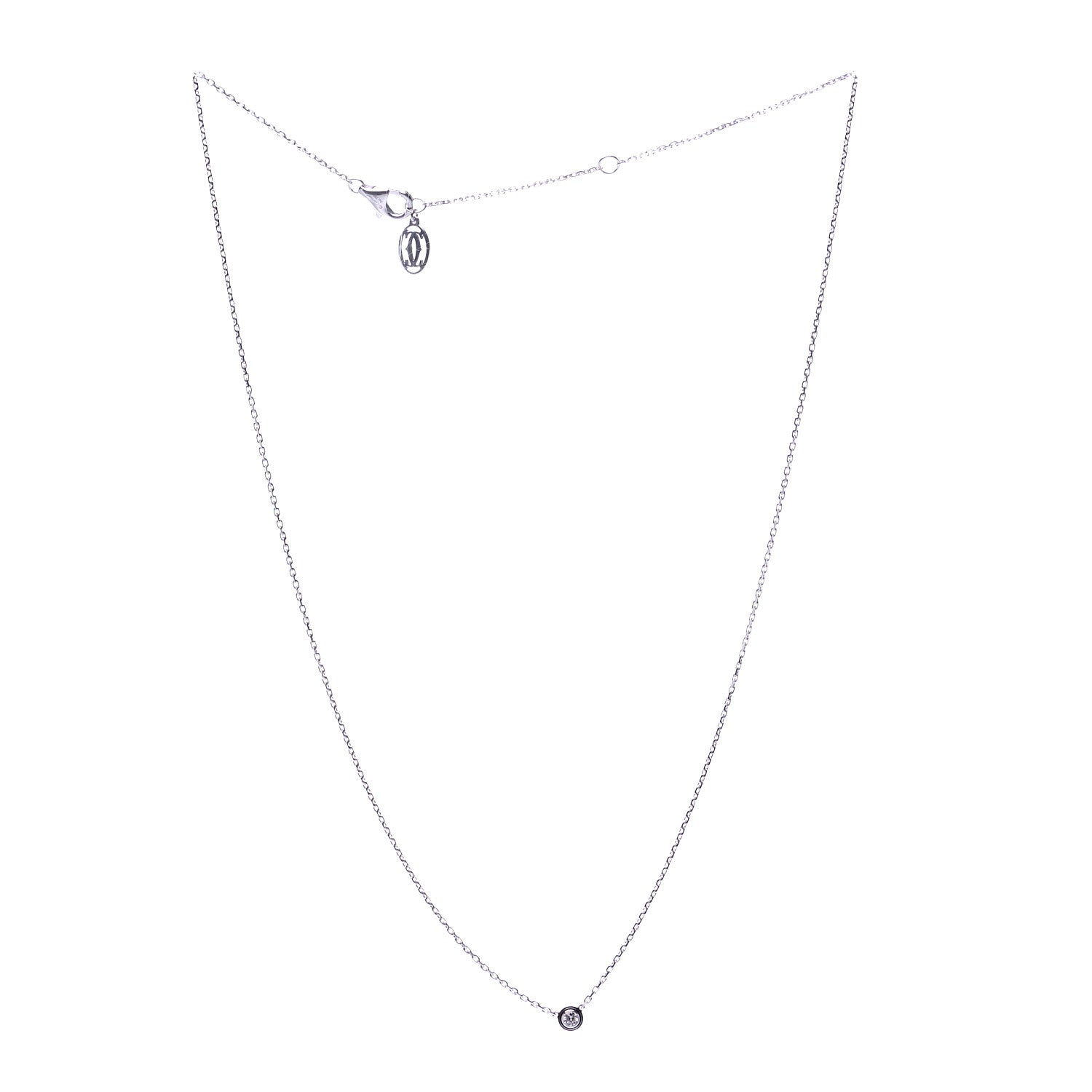 Cartier 18K White Gold Diamond XS D'Amour Pendant Necklace 3 of 5