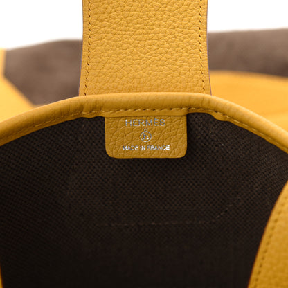 Hermes Canvas Calfskin Petit H Monsieur B Bag Jaune 6 of 8