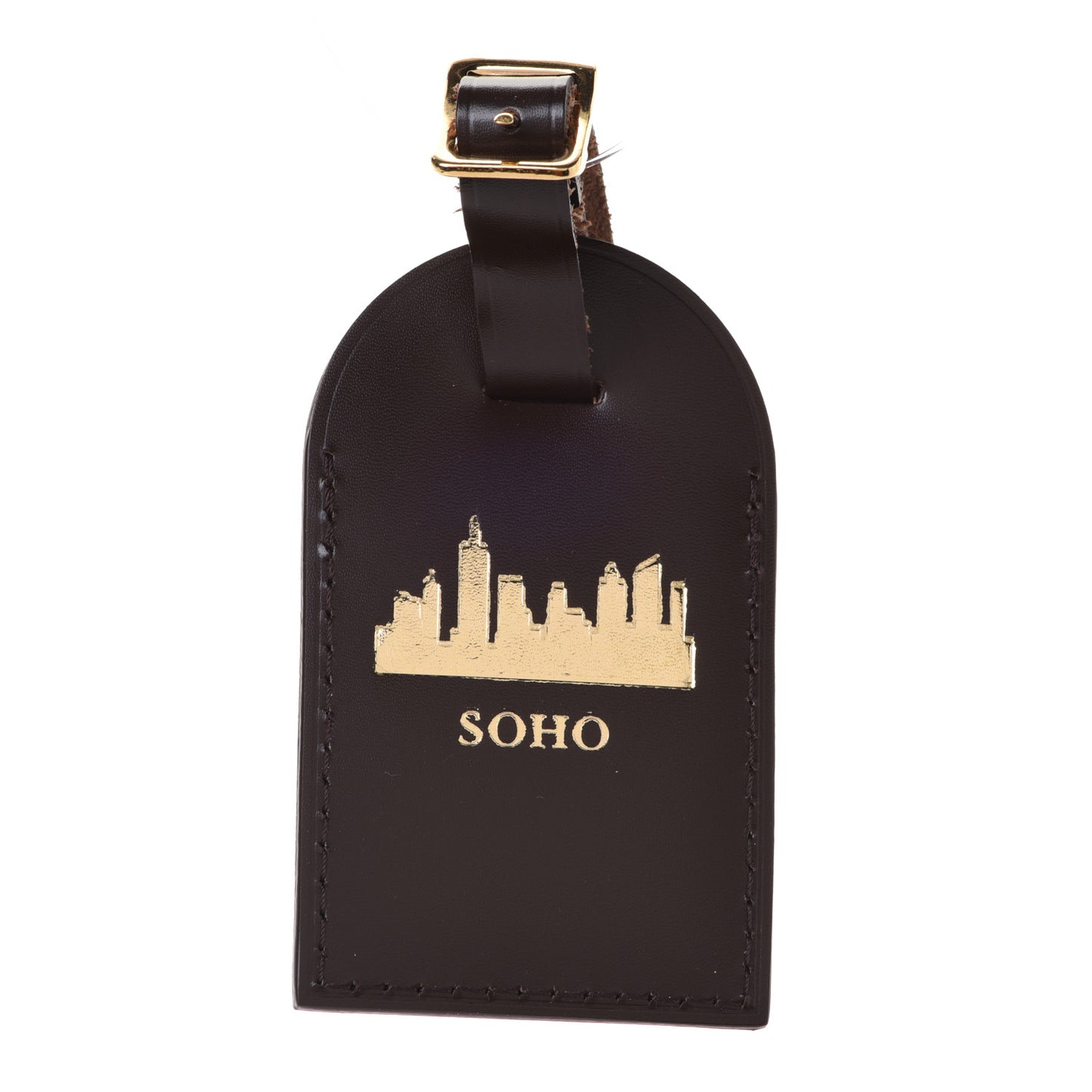 Calfskin Soho Luggage Tag Brown