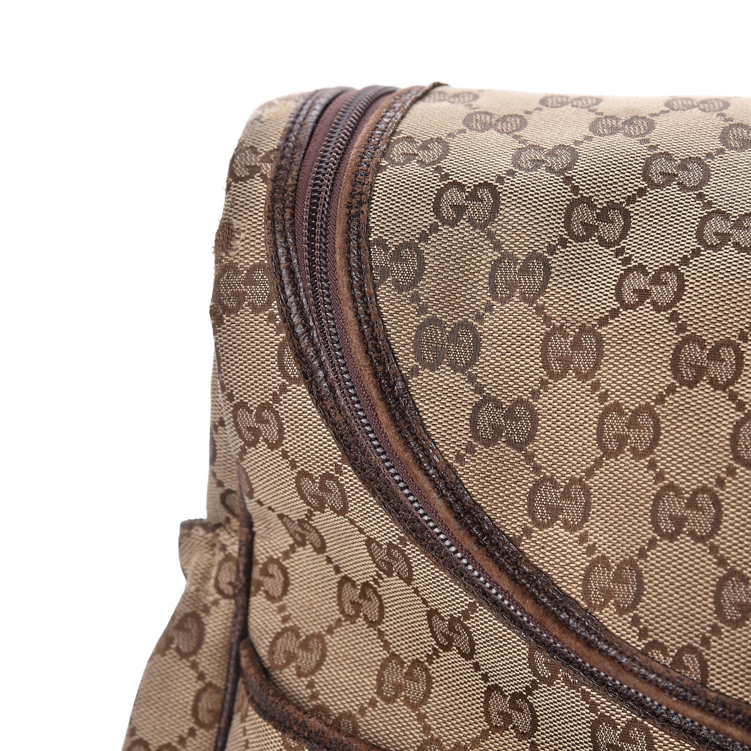 Gucci Monogram Natural Pigskin Large Diaper Bag Beige Ebony Cocoa Dark Chocolate 10 of 32