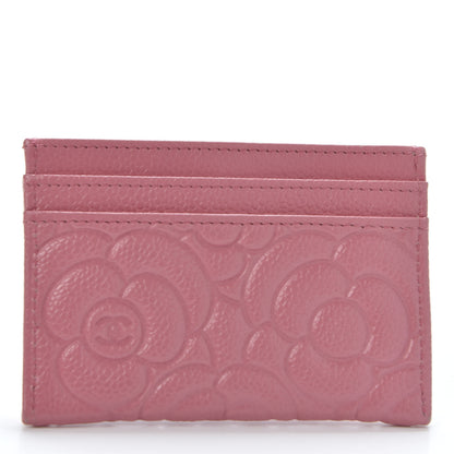 Chanel Caviar Camellia Embossed Card Holder Pink 2 of 10