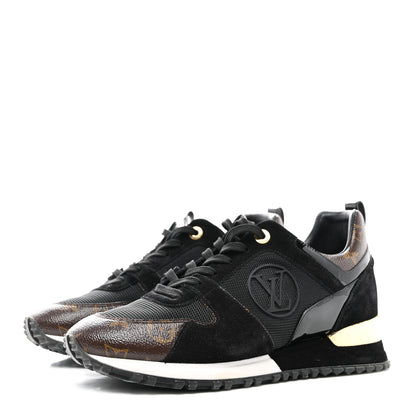 Louis Vuitton Suede Monogram Run Away Sneakers 40 Black 3 of 11