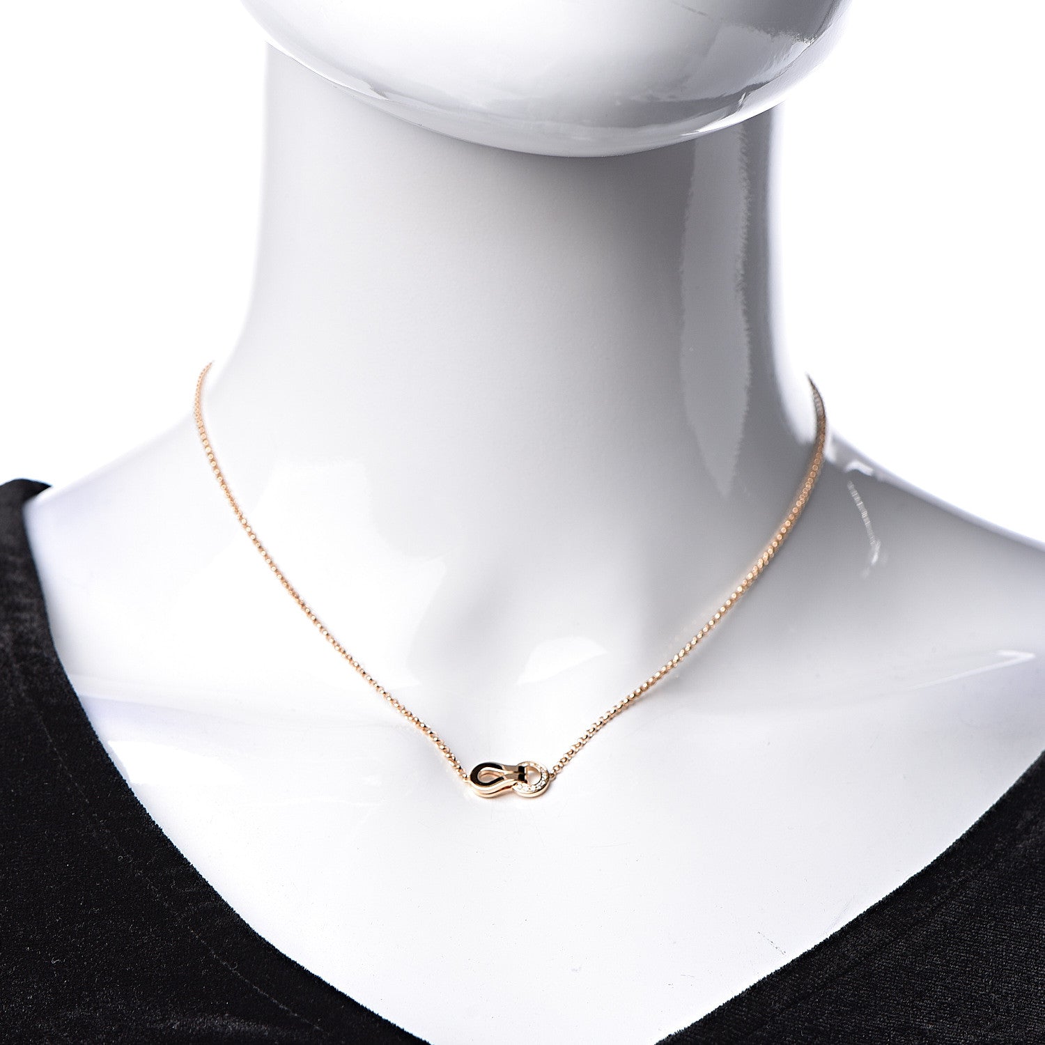 Cartier 18K Pink Gold Diamond Agrafe Paved Pendant Necklace 2 of 6