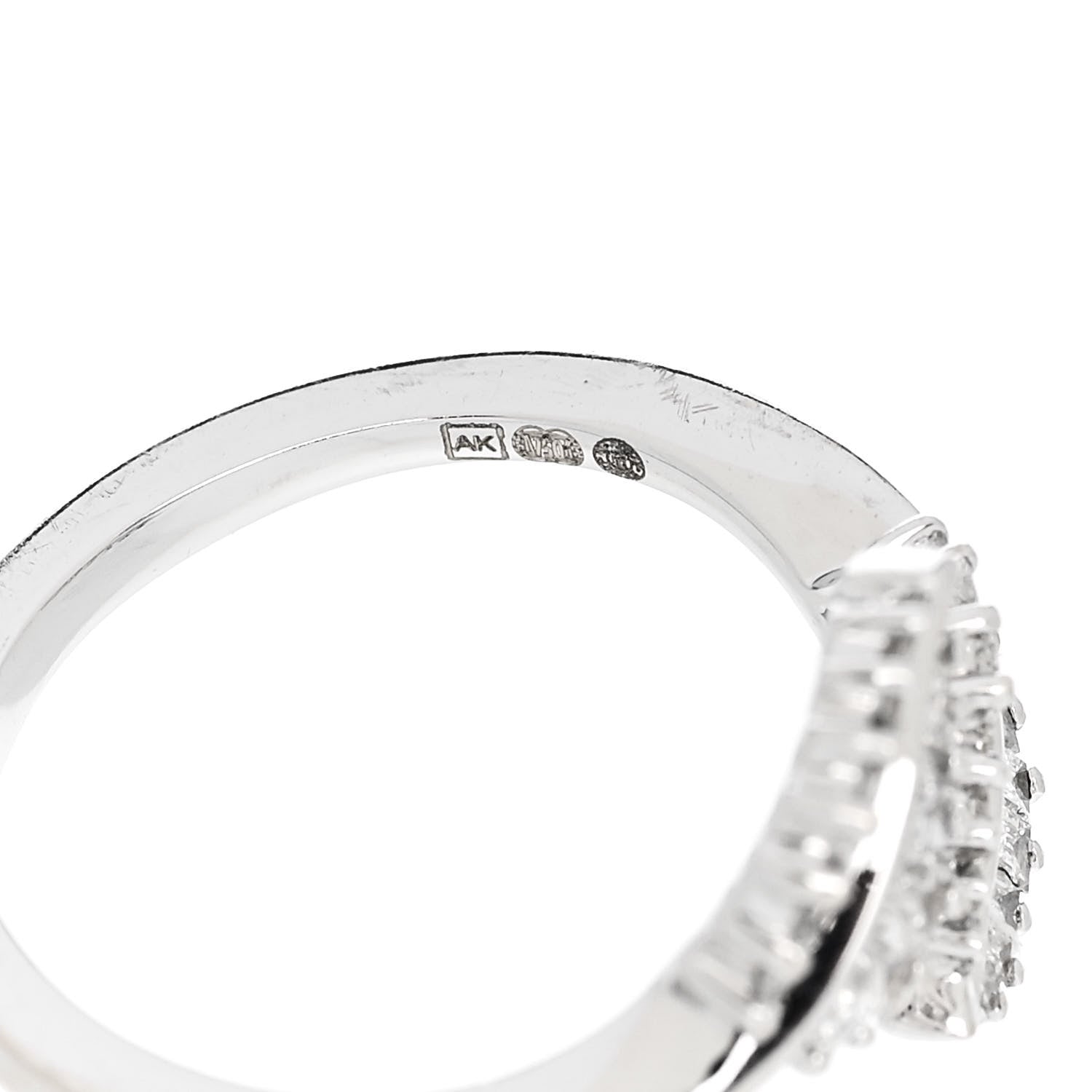 Anita Ko 18K White Gold Diamond Small Palm Leaf Ring 44 3 5 of 5
