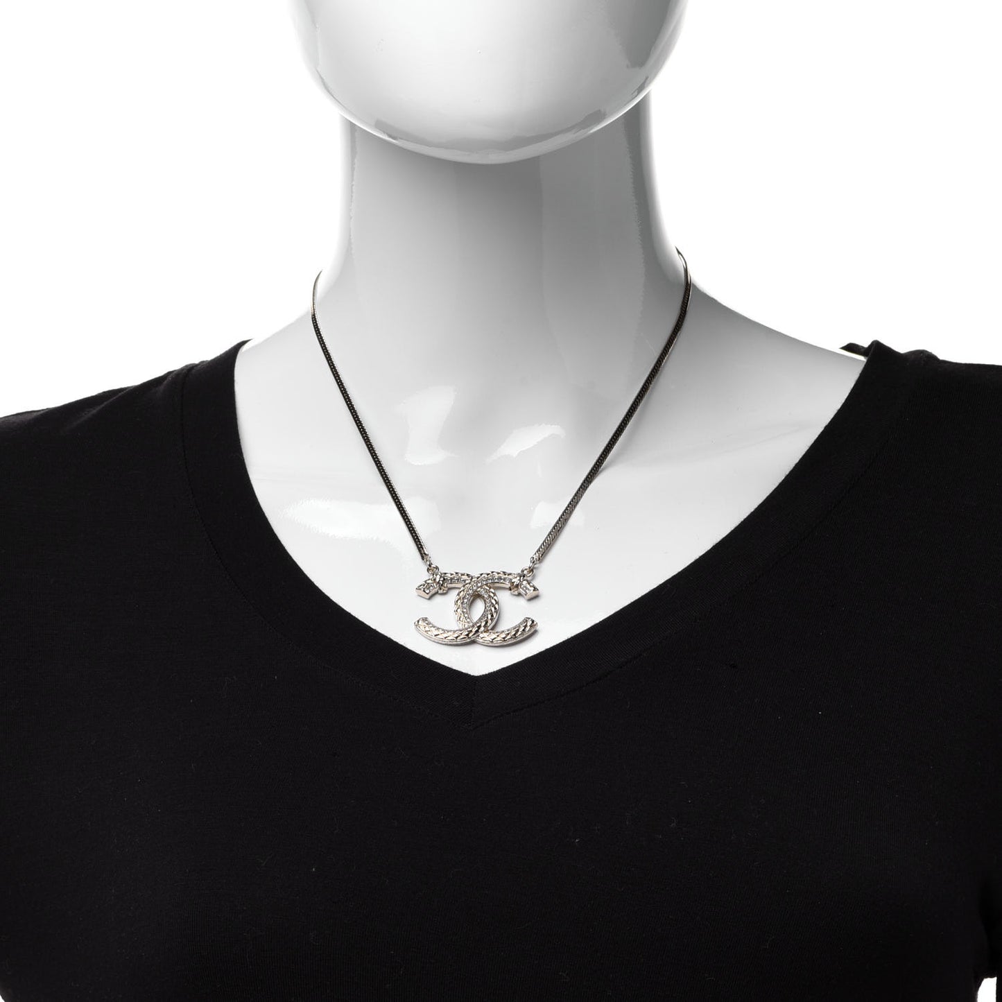 Crystal CC Chain Necklace Gold
