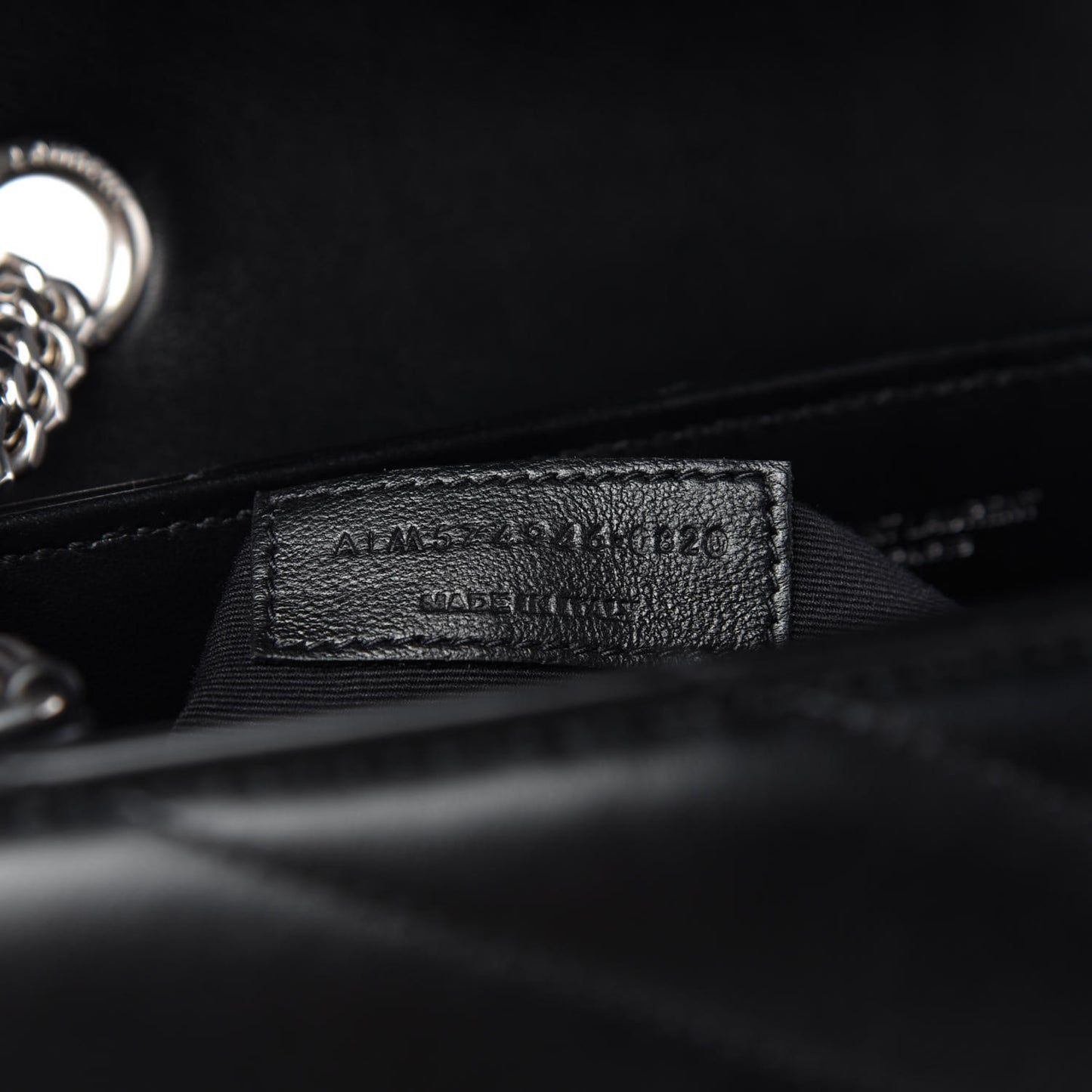 Calfskin Y Quilted Monogram Medium Loulou Chain Satchel Black