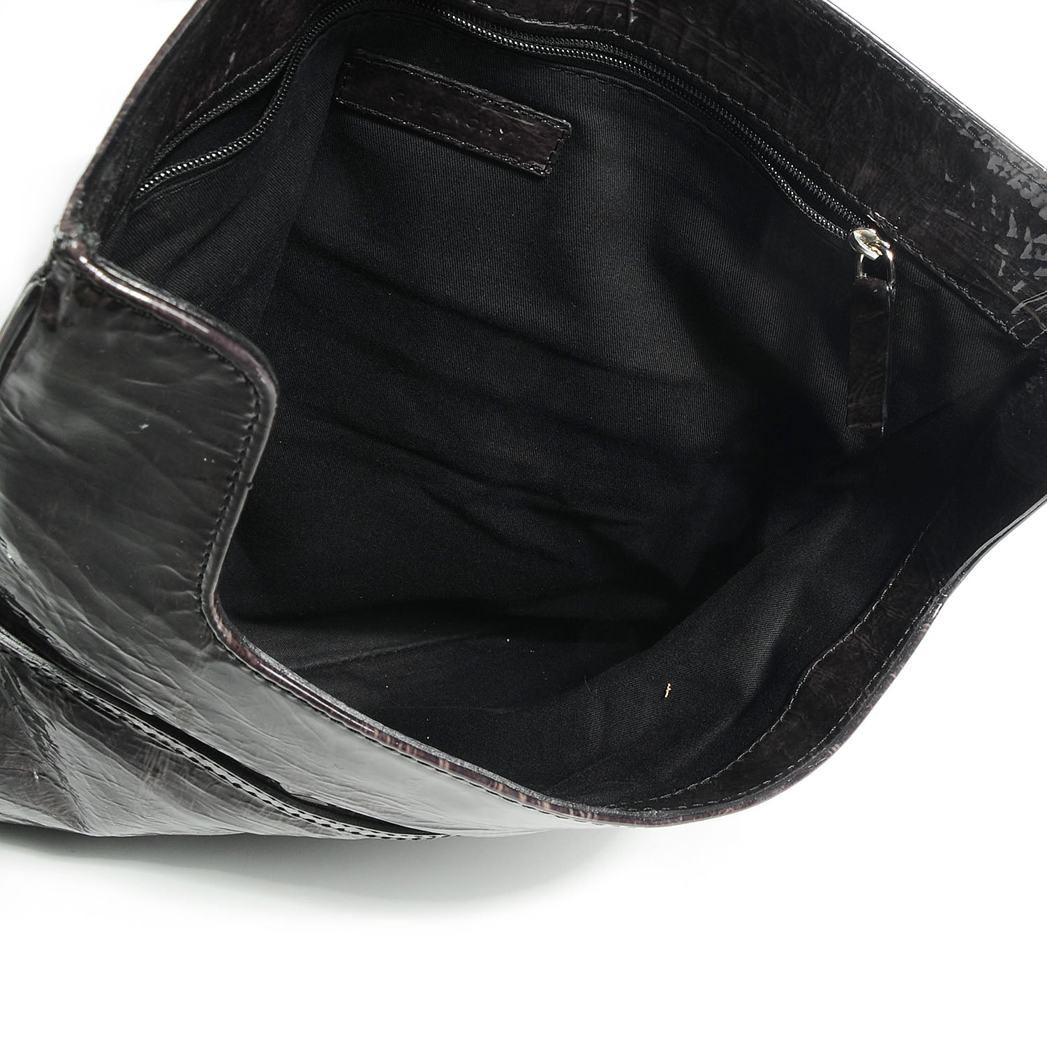 Givenchy Crinkled Patent Envelope Folded Clutch Black Grey 7 of 8