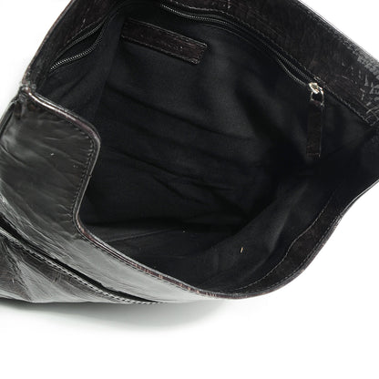 Givenchy Crinkled Patent Envelope Folded Clutch Black Grey 7 of 8
