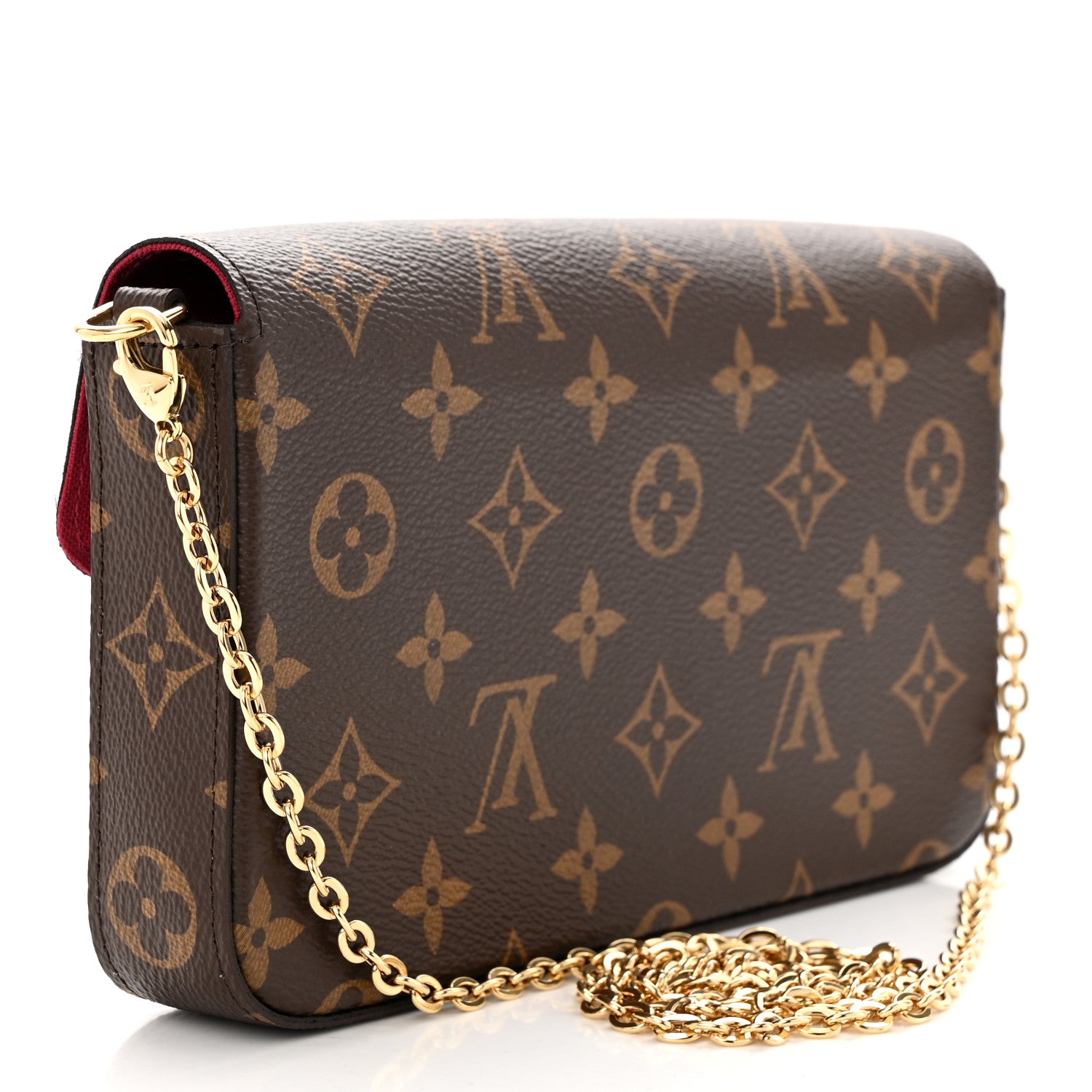 Louis Vuitton Monogram Pochette Felicie Chain Wallet Fuchsia 4 of 12