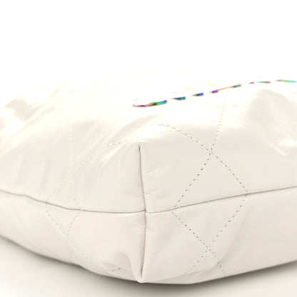 Chanel Shiny Calfskin Quilted Rainbow Mini Chanel 22 White 9 of 10