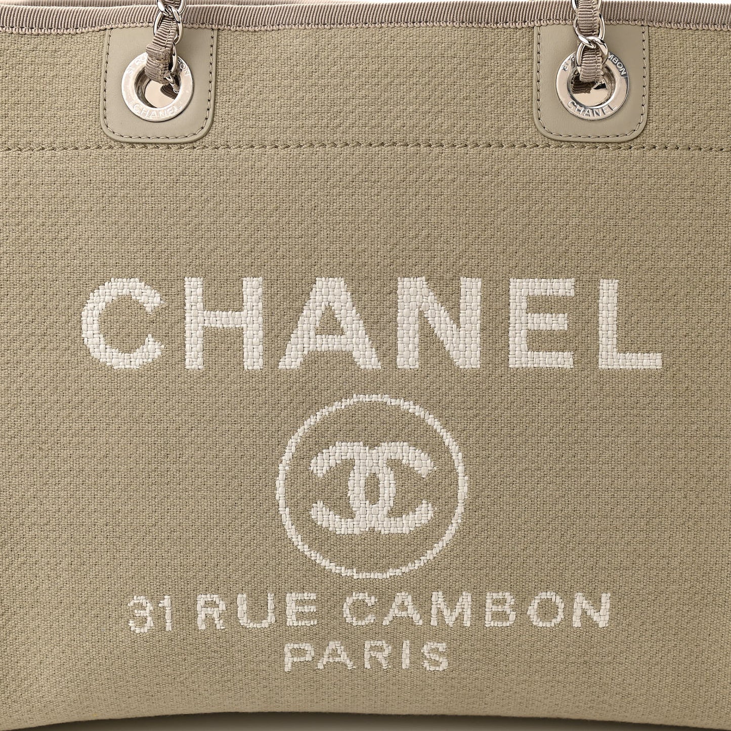 Mixed Fibers Small Deauville Tote Beige