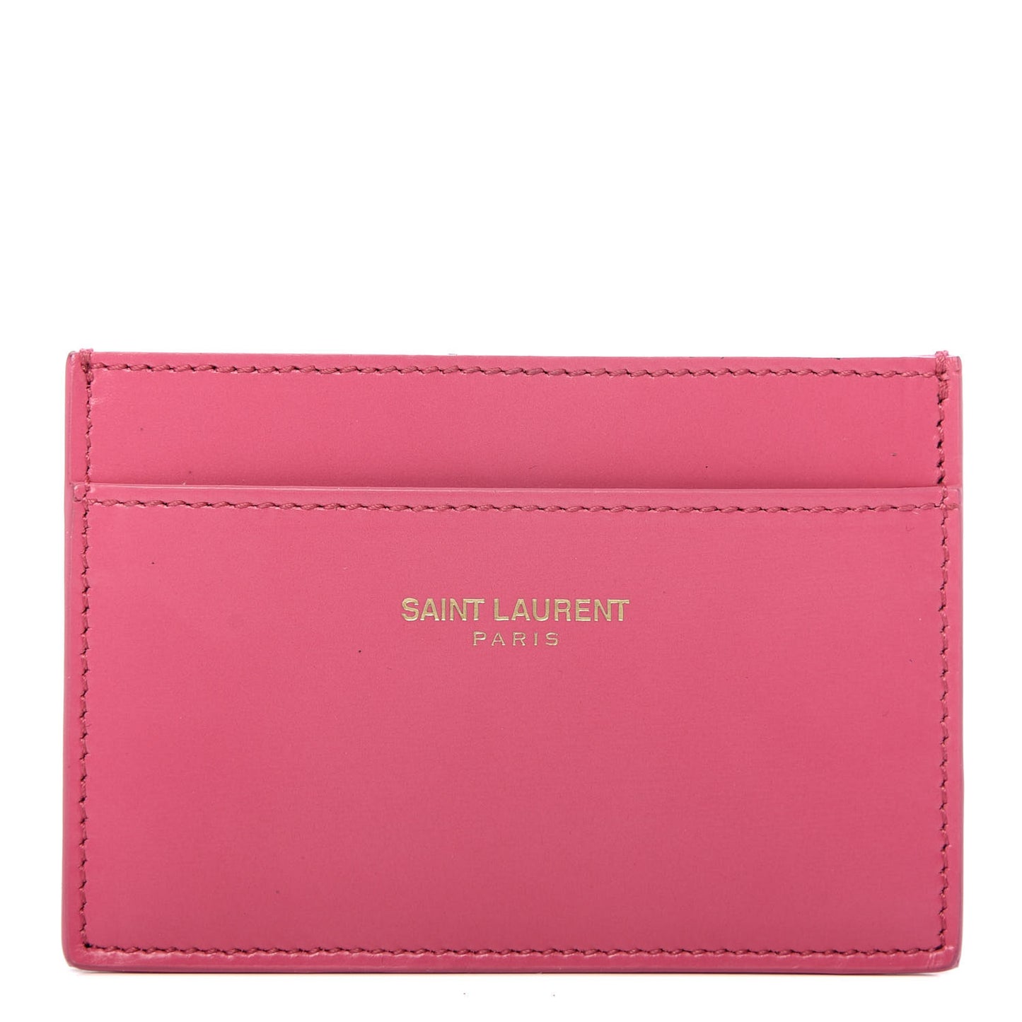 Calfskin Credit Card Case Fuchsia