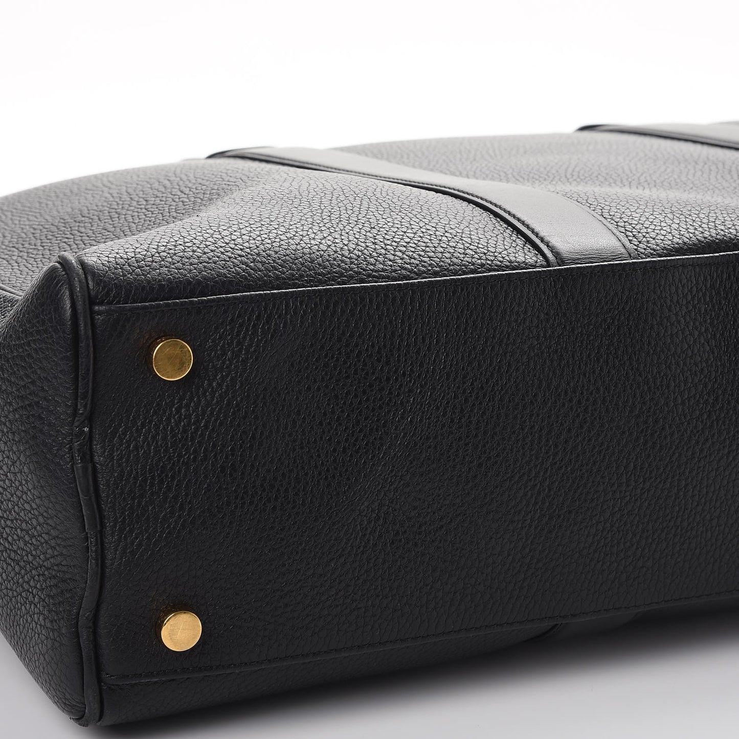 Calfskin Buckley Flat Trapeze Briefcase Black