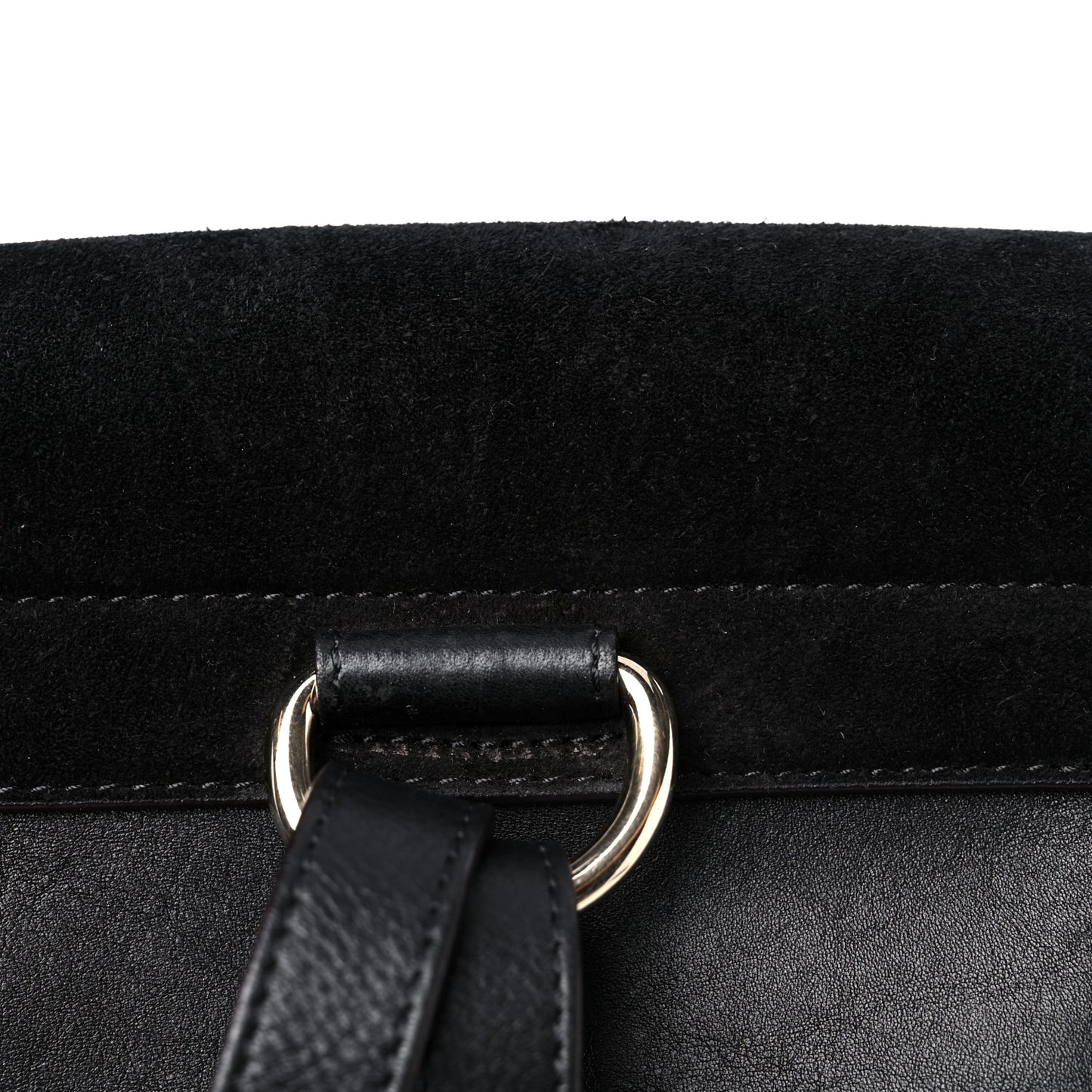 Suede Calfskin Small Faye Backpack Black