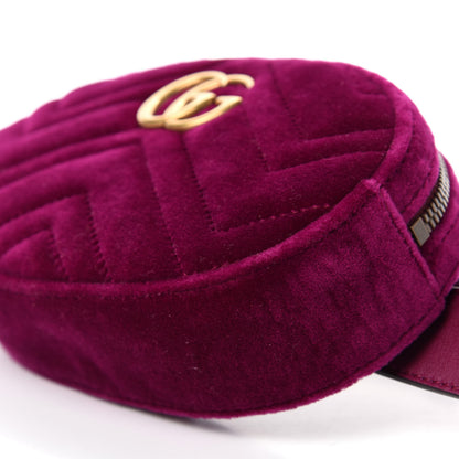 Gucci Velvet Matelasse GG Marmont Belt Bag 85 34 Fuchsia Violet Cyclamen 7 of 10
