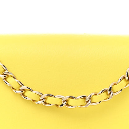 Chanel Calfskin Quilted Chevron Small Envelope Flap Yellow 8 of 12