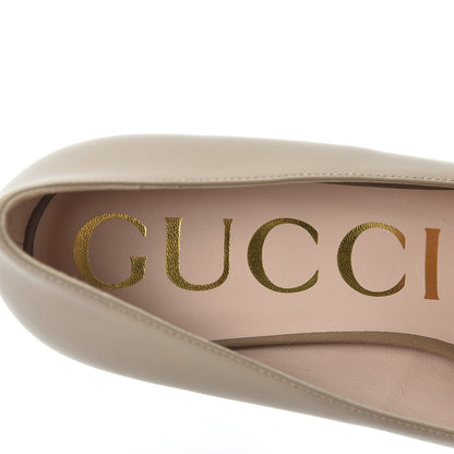 Gucci Malaga Kid Sylvie Web Chain Mid Heel Loafers 37.5 Mud 7 of 10