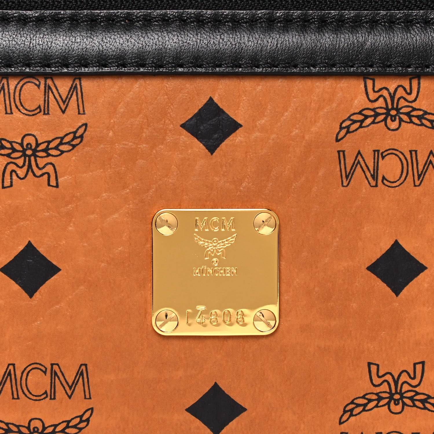 MCM Visetos Vanity Case Cognac Black 8 of 12