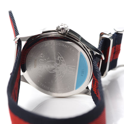 Gucci Stainless Steel Nylon 38mm Le Marche Des Merveilles Tiger Quartz Watch Navy 4 of 5